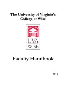 The University of Virginia’s College at Wise Faculty Handbook 2015
