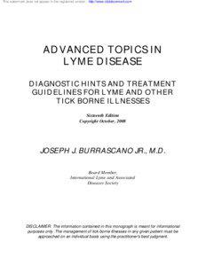 	MANAGING LYME DISEASE