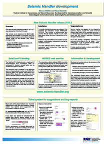 Seismic Handler / Ubuntu / Debian / Linux / Trac / Python / Seismology / Software / Computing / Cross-platform software