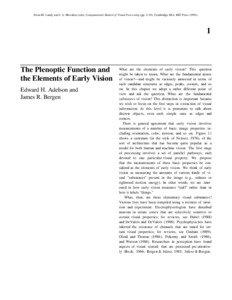 From M. Landy and J. A. Movshon (eds), Computational Models of Visual Processing (pp[removed]Cambridge, MA: MIT Press[removed]