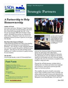 Michigan—Rural Housing Service  Strategic Partners A Partnership to Help Homeownership Outline Of Need: