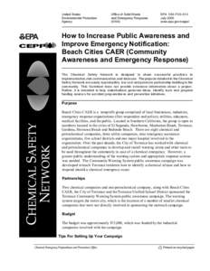 How to Increase Public Awareness and Improve Emergency Notification: Beach Cities CAER (Community Awareness and Emergency Response)