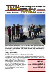 New Mexico Tech Department of Earth and Environmental Science www.ees.nmt.edu Alumni Newsletter  December 2011