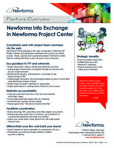 Feature Overview  Newforma Info Exchange in Newforma Project Center Coordinate work with project team members via the web