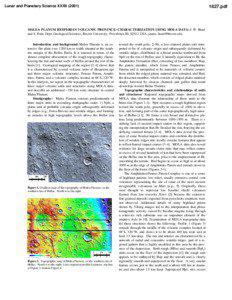 Planetary geology / Volcanism on Mars / Hellas Planitia / Hesperian / Io / Hesperia Planum / Shield volcanoes / Alba Mons / Mars / Planetary science / Geology