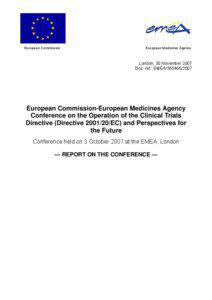 Report on the EC-EMEA Conference on clinical trials