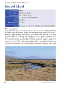 PART II: Falkland Islands Important Bird Areas  Keppel Island Ref number Admin Region Co-ordinates