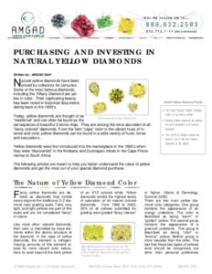 PURCHASING AND INVESTING IN NATURAL YELLOW DIAMONDS Written by: AMGAD Staff