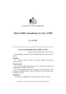 AUSTRALIAN CAPITAL TERRITORY  Motor Traffic (Amendment) Act (No[removed]No. 14 of 1990