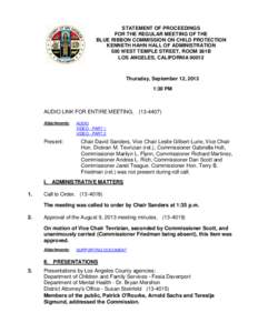 Commission Statement of Proceedings for the