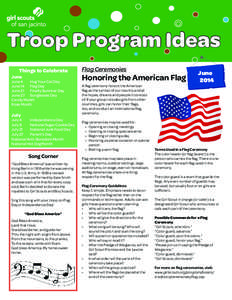Troop Program Ideas Things to Celebrate June  June 4