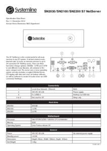 SN2030/SN2100/SN2200 S7 NetServer Specification Data Sheet Rev 1.1 December 2014 Armour Home Electronics R&D Department  8