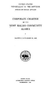 Corporate Charter of the Nome Eskimo Community