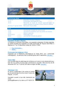 INFO SION _________ La newsletter du diocèse de Sion – Décembre/2017 Prochaines dates 1er