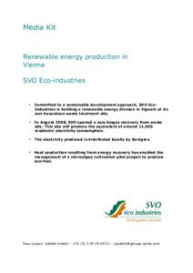 Media Kit  Renewable energy production in Vienne SVO Eco-industries