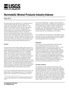 Nonmetallic Mineral Products Industry Indexes--May 2014