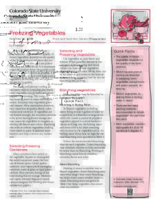 Freezing Vegetables Fact Sheet No.	 9.330 Food and Nutrition Series| Preparation  by P. Kendall*