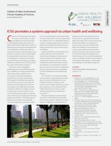 SPONSOR FEATURE  SPONSOR FEATURE Institute of Urban Environment, Chinese Academy of Sciences