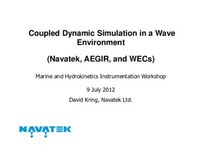 Dynamics Simulation in a Wave Environment
