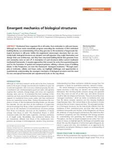 MBoC | PERSPECTIVE  Emergent mechanics of biological structures Sophie Dumonta,b and Manu Prakashc a