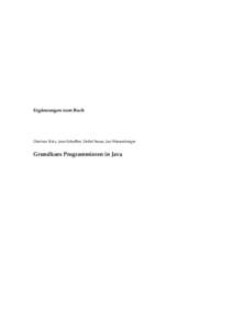 Erg¨anzungen zum Buch  Dietmar Ratz, Jens Scheffler, Detlef Seese, Jan Wiesenberger Grundkurs Programmieren in Java