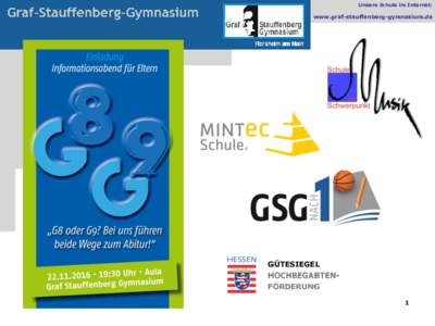 Unsere UnsereSchule Schuleim im Internet: Internet: ww.graf-stauffenberg-gymnasium.de