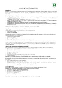 Belmont High School Anaphylaxis Policy Introduction Anaphylaxis is a severe, rapidly progressive allergic reaction that is potentially life threatening. The most common allergens in school-aged children are peanuts, eggs