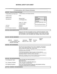 MATERIAL SAFETY DATA SHEET  1,2-Dichloroethane, 98% (Ethylene Dichloride) SECTION 1 . Product and Company Idenfication  Product Name and Synonym: