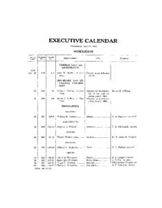 EXECUTIVE CALENDAR Wedne~day, Apnl 25, 1945  NOMINATIONS