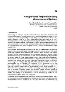 12 Nanoparticles Preparation Using Microemulsion Systems