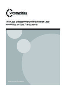 The Code of Recommended Practice for Local Authorities on Data Transparency