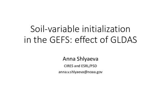 Soil variables initialization in GEFS