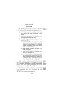 Petition / Standing Rules of the United States Senate /  Rule VII