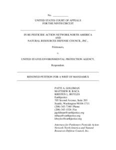 Pyridines / Food Quality Protection Act / Mandamus / Chemistry / Government / United States Environmental Protection Agency / Law / Chlorpyrifos