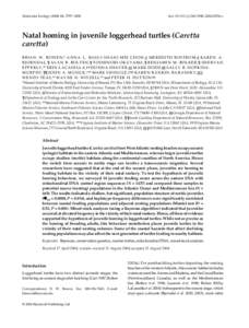 Molecular Ecology[removed], 3797–3808  doi: [removed]j.1365-294X[removed]x Natal homing in juvenile loggerhead turtles (Caretta caretta)