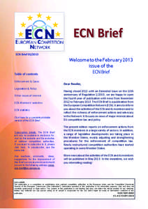 ECN Brief ECN Brief[removed]Table of contents Enforcement & Cases Legislation & Policy