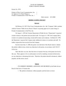 Filing / Legal terms / New England / Vermont