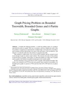 Graph Pricing Problem on Bounded Treewidth, Bounded Genus and k-Partite Graphs