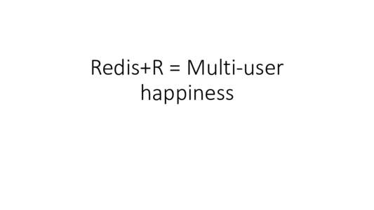 Redis+R = Multi-user happiness Abstract • There are many options for data persistence from R; from SQL server to Mongo but one option that is fast, powerful, rich and very well