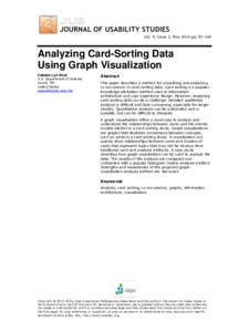 Vol. 9, Issue 3, May 2014 ppAnalyzing Card-Sorting Data Using Graph Visualization Celeste Lyn Paul U.S. Department of Defense