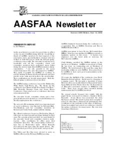 ALABAMA ASSOCIATION OF FINANCIAL AID ADMINISTRATORS  AASFAA Newsletter www.aasfaaonline.org  Summer 2002 Edition, June 13, 2002