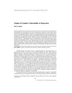 Mood disorders / Interpersonal relationships / Psychoanalysis / Abnormal psychology / Bipolar spectrum / Major depressive disorder / Cognitive therapy / Attachment theory / Bipolar disorder / Mind / Psychology / Psychiatry