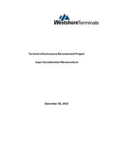 Terminal Infrastructure Reinvestment Project Input Consideration Memorandum