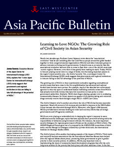 Learning to Love NGOs: The Growing Role of Civil Society in Asian Security