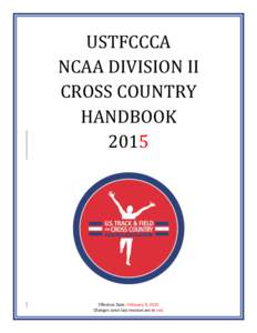 USTFCCCA NCAA DIVISION II CROSS COUNTRY HANDBOOK 2015