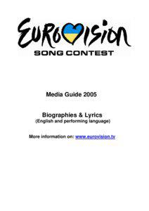 My Number One / Dana International / Le grand soir / Ela Ela / Make My Day / Kaffe / The Voice / The One That I Love / Ireland in the Eurovision Song Contest / Eurovision Song Contest / United Kingdom in the Eurovision Song Contest / Eurovision: Your Country Needs You