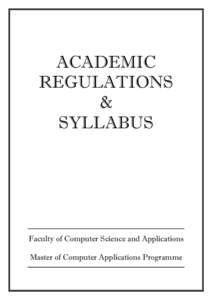 ACADEMIC REGULATIONS & SYLLABUS  Faculty of Computer Science and Applications