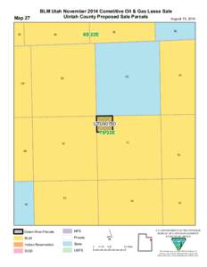 Map 27  BLM Utah November 2014 Cometitive Oil & Gas Lease Sale Uintah County Proposed Sale Parcels August 15, 2014