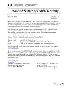 Revised Notice of Public Hearing March 23, 2015 RefH-02 Revision 1