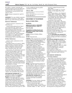 [removed]Federal Register / Vol. 80, No[removed]Friday, March 20, [removed]Proposed Rules the public to submit comments; the comment period as set in the NPR ends